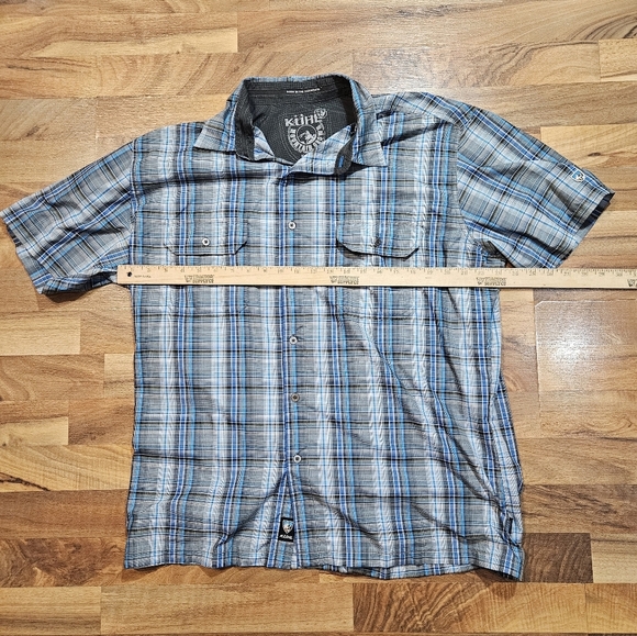 KÜHL Eluxor Ionik Plaid Button Shirt Mens XL Blue Gray Outdoor - Picture 6 of 9